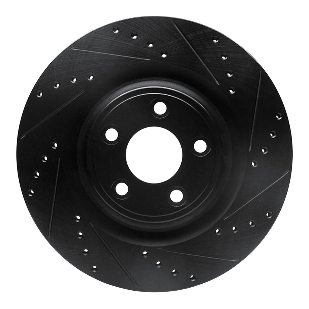 Dynamic Friction 633-20028R - Drilled and Slotted Black Zinc Brake Rotor