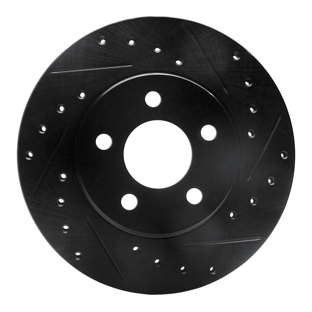 Dynamic Friction 633-40016R - Drilled and Slotted Black Zinc Brake Rotor