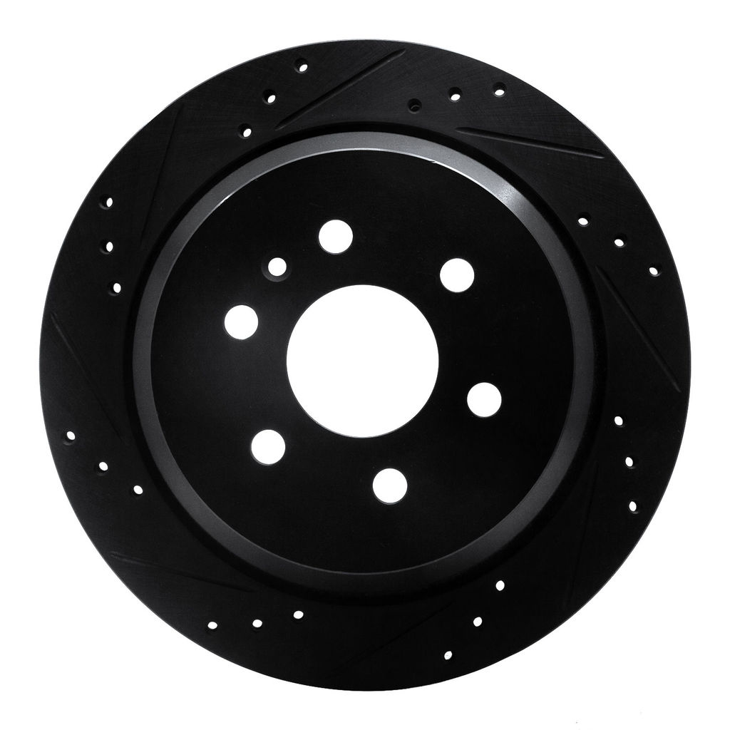 Dynamic Friction 633-48063L - Drilled and Slotted Black Zinc Brake Rotor
