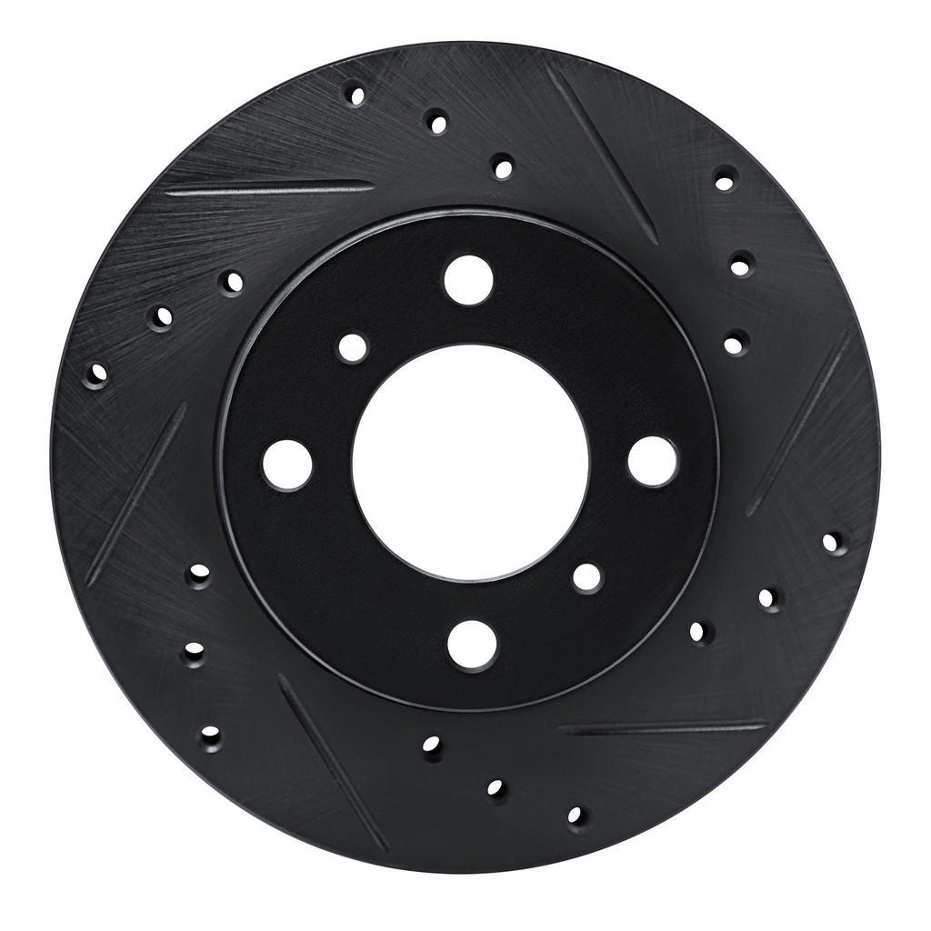 Dynamic Friction 633-72024R - Drilled and Slotted Black Zinc Brake Rotor