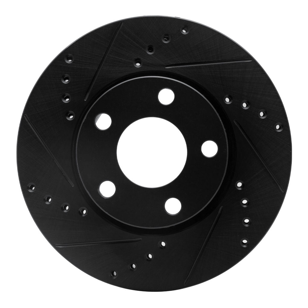 Dynamic Friction 633-73014L - Drilled and Slotted Black Zinc Brake Rotor