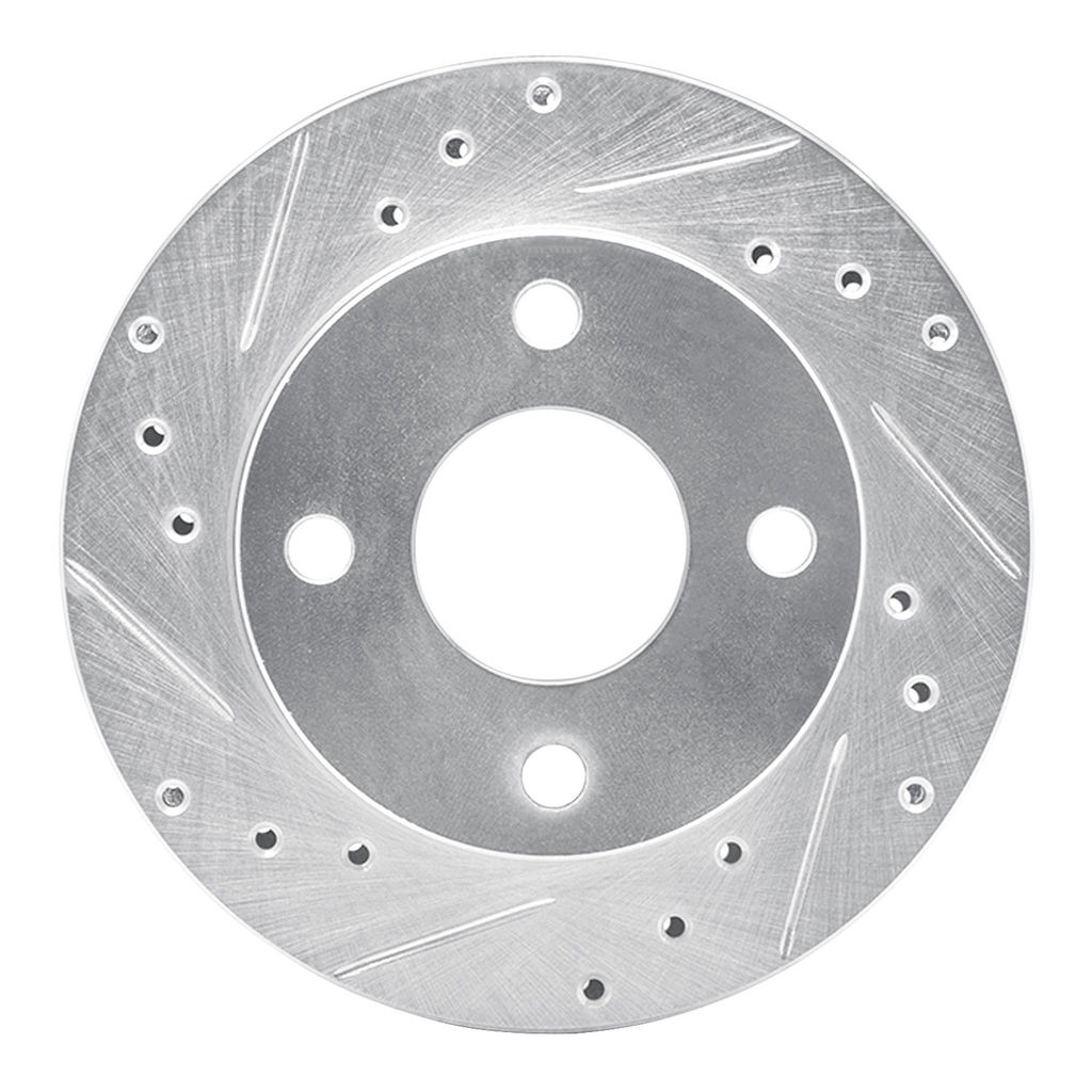 Dynamic Friction 631-54007L - Drilled and Slotted Silver Zinc Brake Rotor