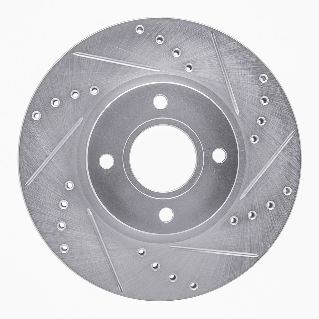 Dynamic Friction 631-54075R - Drilled and Slotted Silver Zinc Brake Rotor