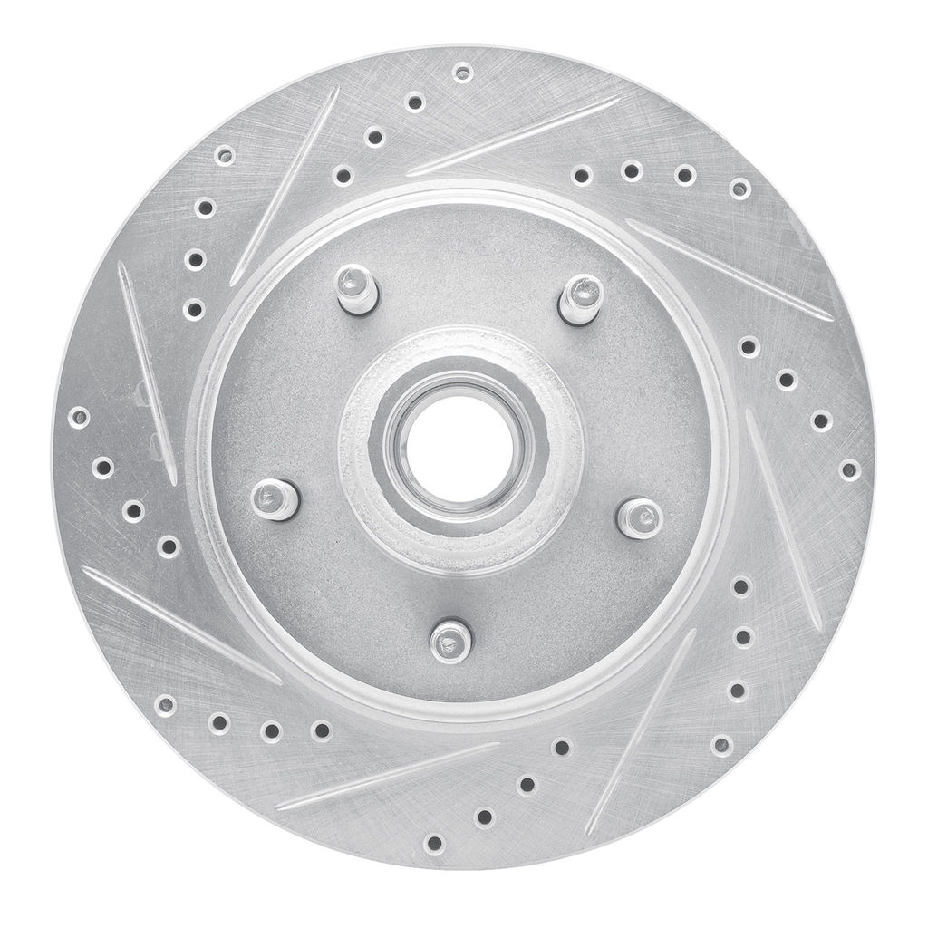 Dynamic Friction 631-54169L - Drilled and Slotted Silver Zinc Brake Rotor