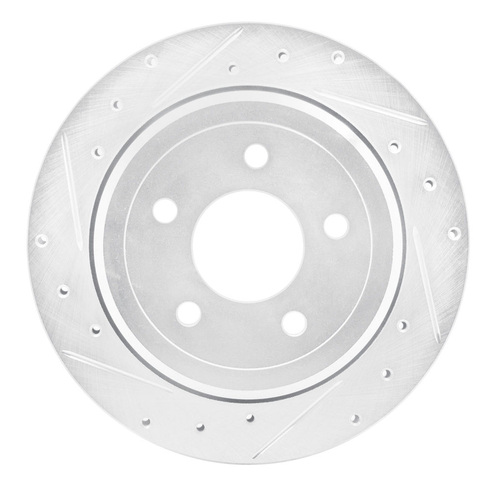 Dynamic Friction 631-56020L - Drilled and Slotted Silver Zinc Brake Rotor