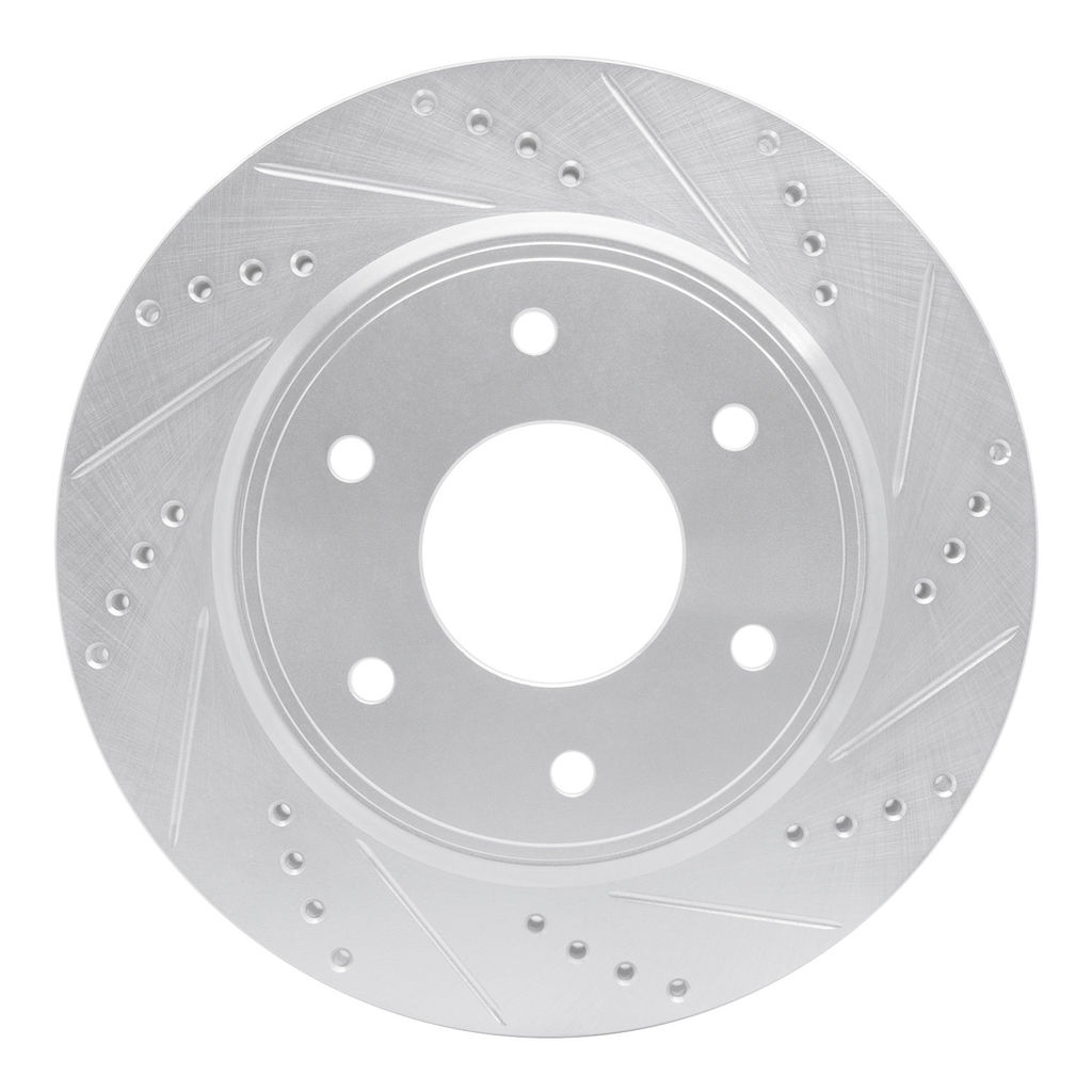 Dynamic Friction 631-67096R - Drilled and Slotted Silver Zinc Brake Rotor