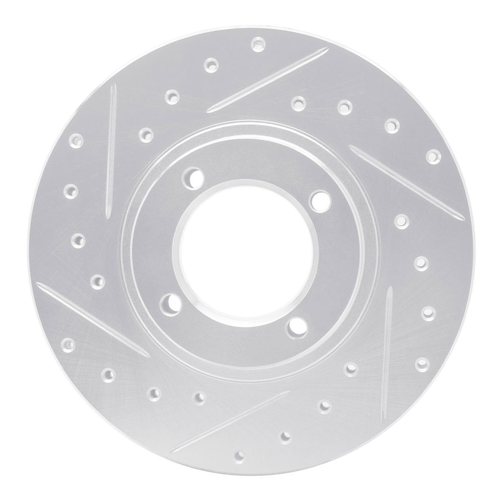 Dynamic Friction 631-76103L - Drilled and Slotted Silver Zinc Brake Rotor