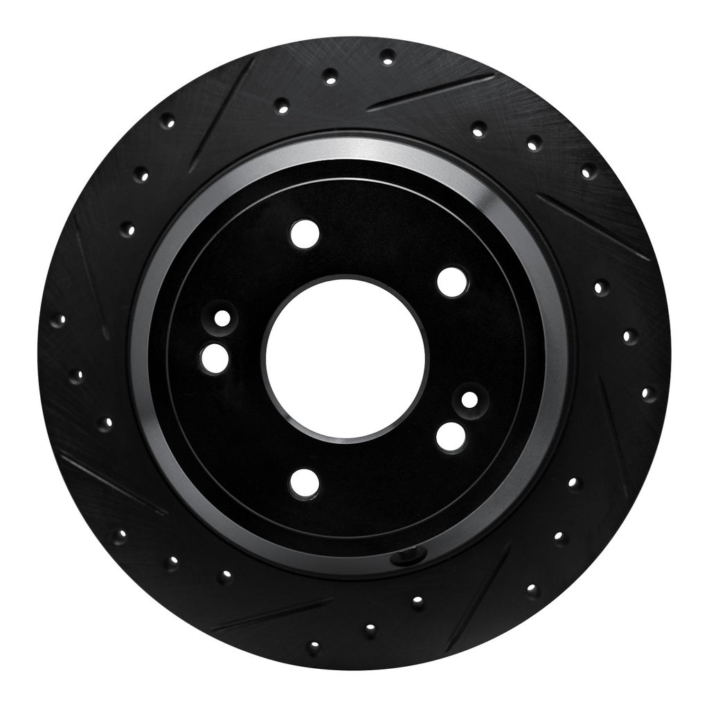 Dynamic Friction 633-03039L - Drilled and Slotted Black Zinc Brake Rotor