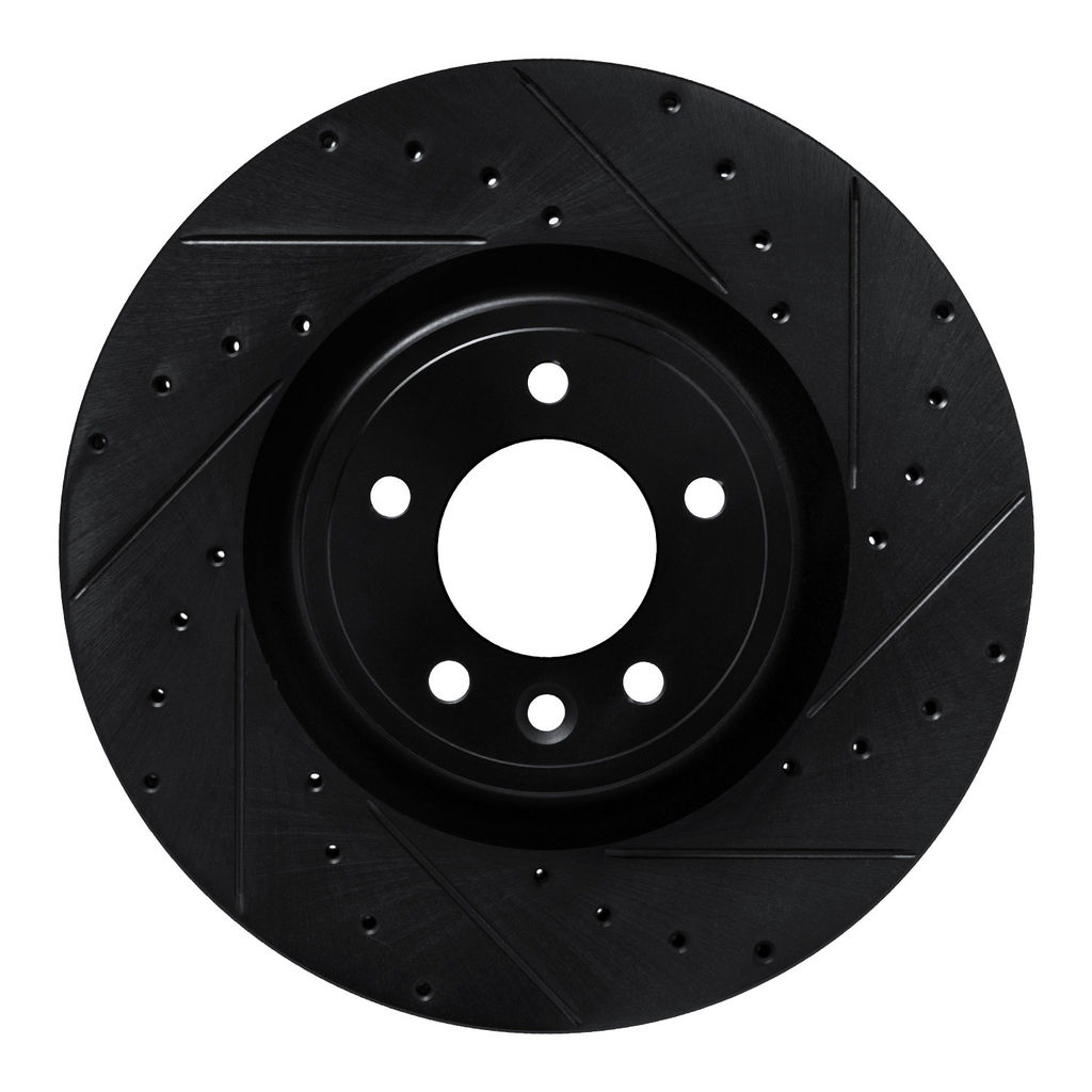 Dynamic Friction 633-11032R - Drilled and Slotted Black Zinc Brake Rotor