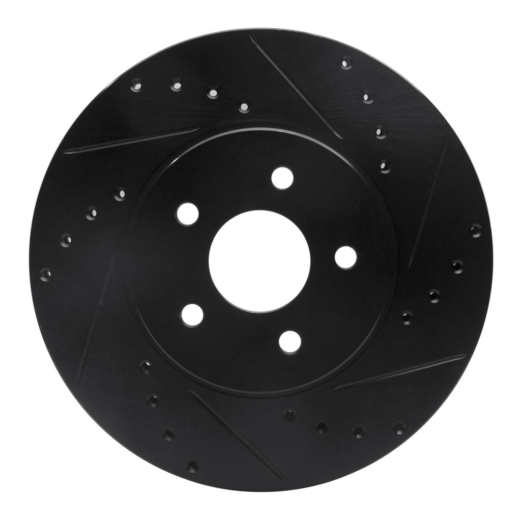 Dynamic Friction 633-20012R - Drilled and Slotted Black Zinc Brake Rotor