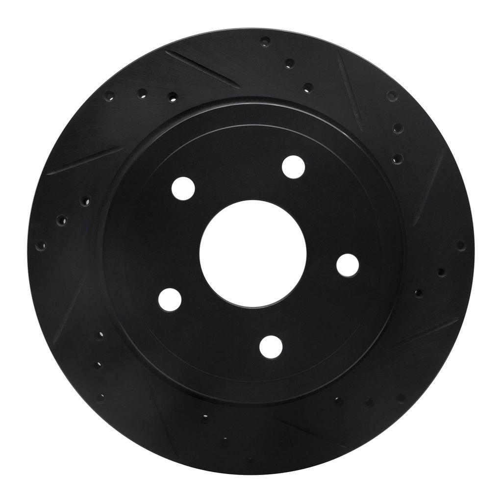 Dynamic Friction 633-40106R - Drilled and Slotted Black Zinc Brake Rotor