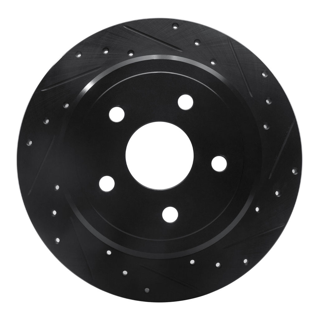 Dynamic Friction 633-42001R - Drilled and Slotted Black Zinc Brake Rotor