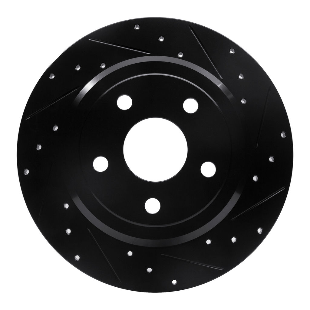 Dynamic Friction 633-42004R - Drilled and Slotted Black Zinc Brake Rotor