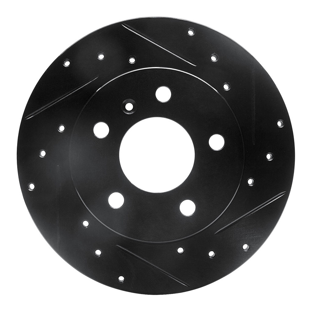 Dynamic Friction 633-47042R - Drilled and Slotted Black Zinc Brake Rotor