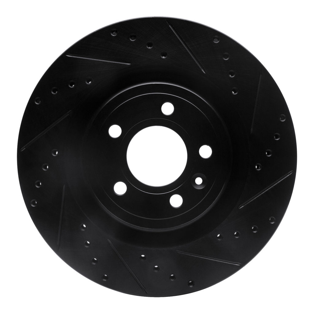 Dynamic Friction 633-54065R - Drilled and Slotted Black Zinc Brake Rotor