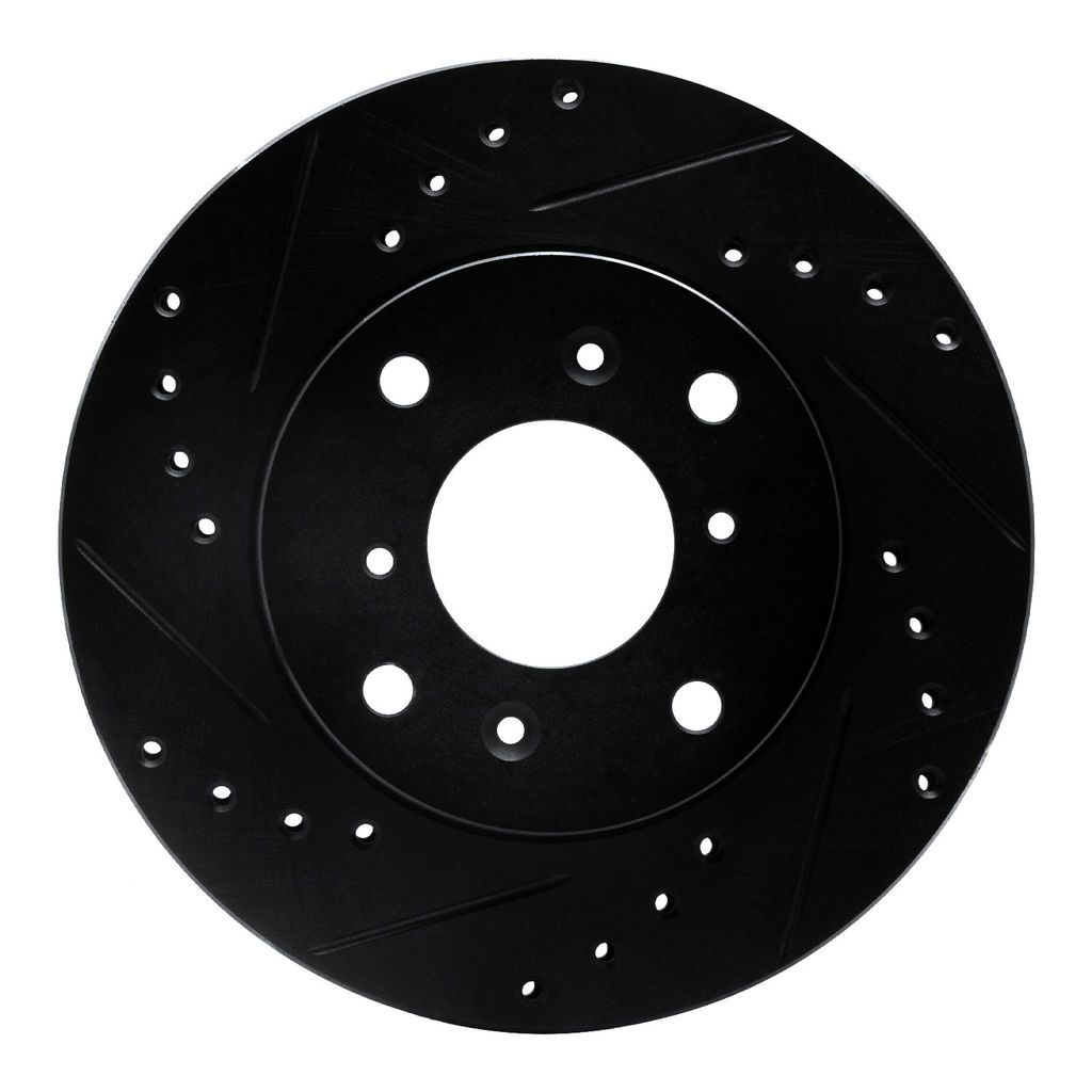 Dynamic Friction 633-59023L - Drilled and Slotted Black Zinc Brake Rotor