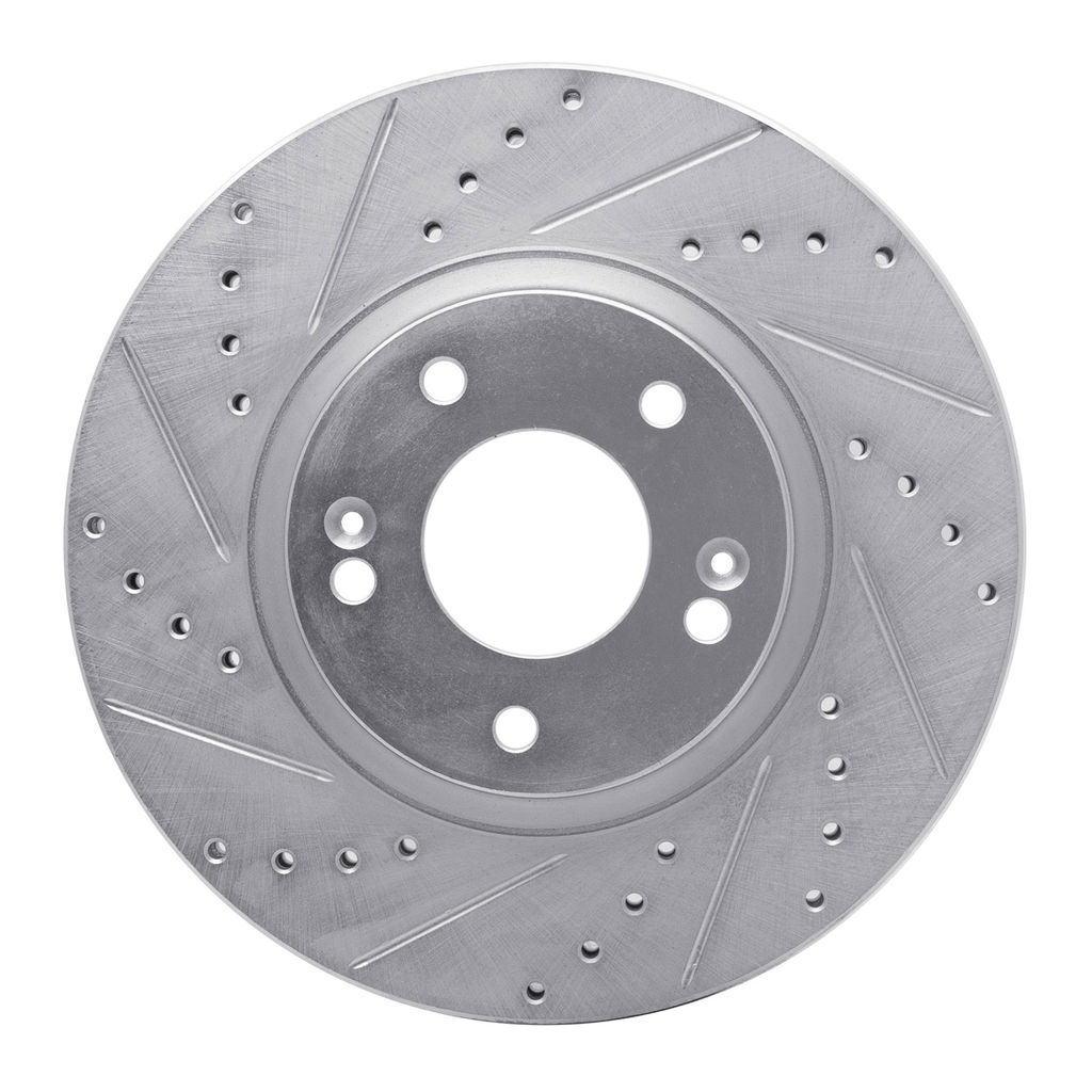 Dynamic Friction 631-03051L - Drilled and Slotted Silver Zinc Brake Rotor