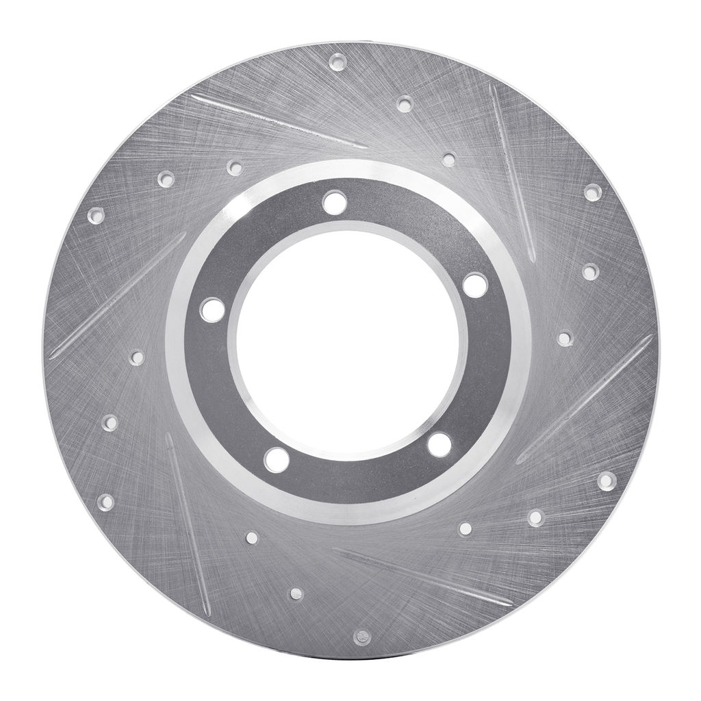 Dynamic Friction 631-11000R - Drilled and Slotted Silver Zinc Brake Rotor