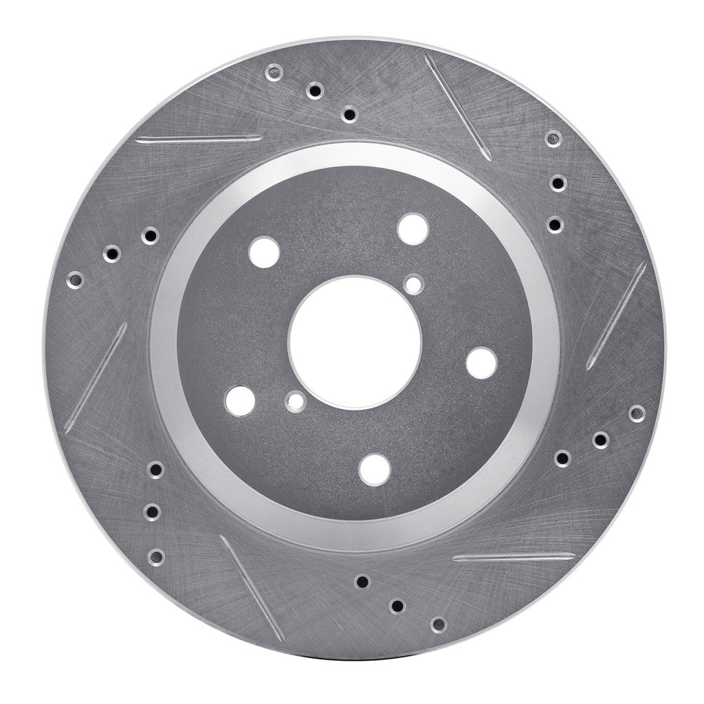Dynamic Friction 631-13046R - Drilled and Slotted Silver Zinc Brake Rotor