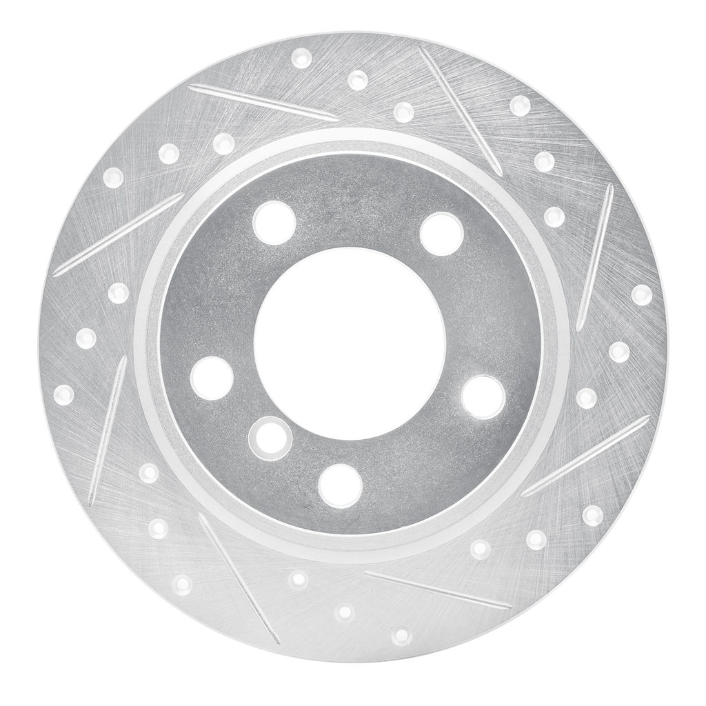 Dynamic Friction 631-32010R - Drilled and Slotted Silver Zinc Brake Rotor