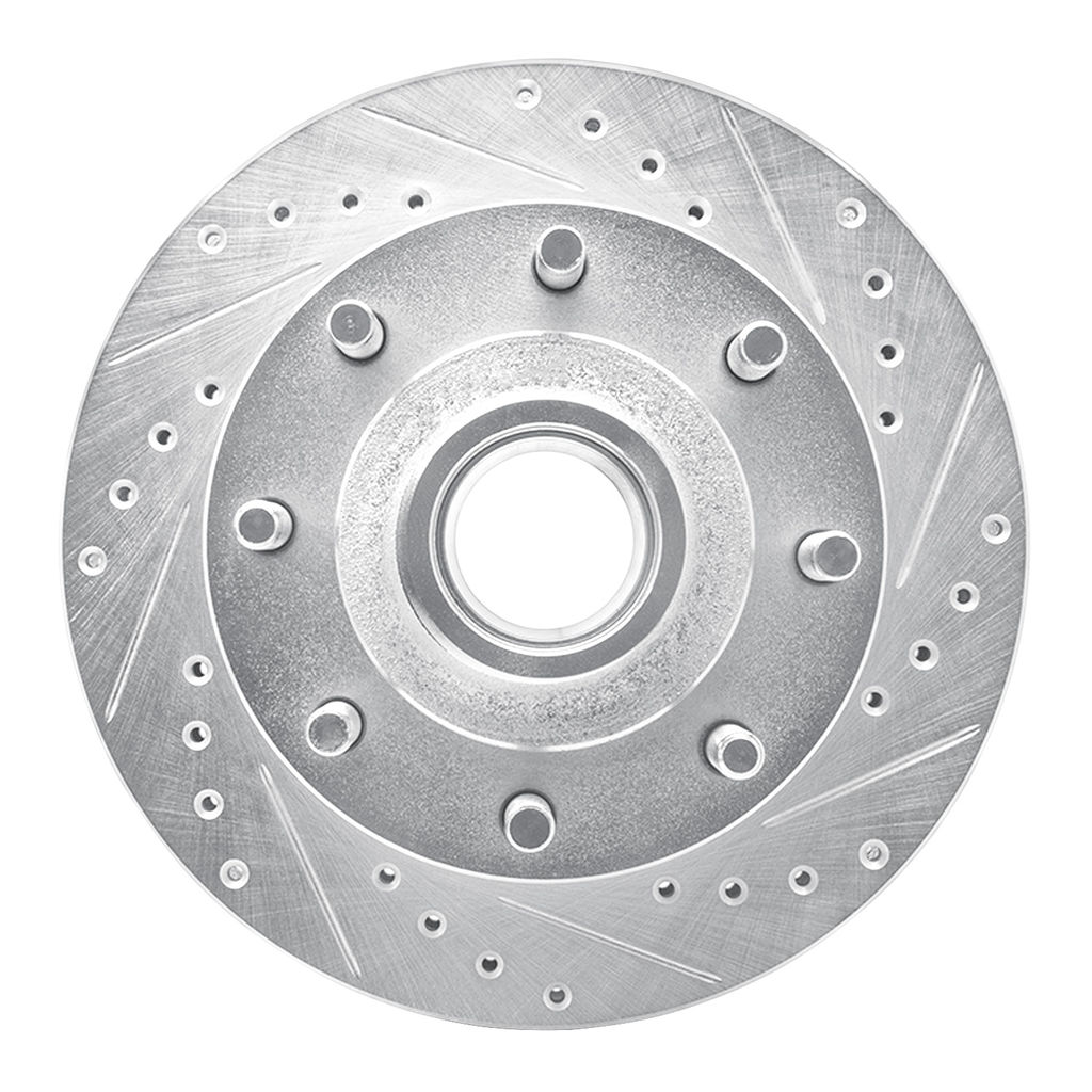 Dynamic Friction 631-54127R - Drilled and Slotted Silver Zinc Brake Rotor