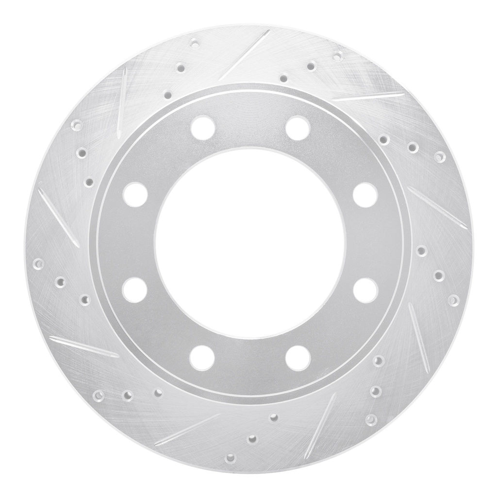 Dynamic Friction 631-54174L - Drilled and Slotted Silver Zinc Brake Rotor