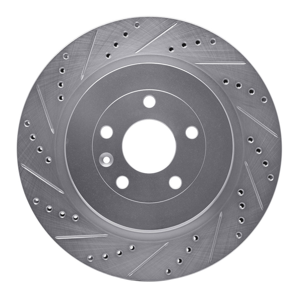 Dynamic Friction 631-54222L - Drilled and Slotted Silver Zinc Brake Rotor