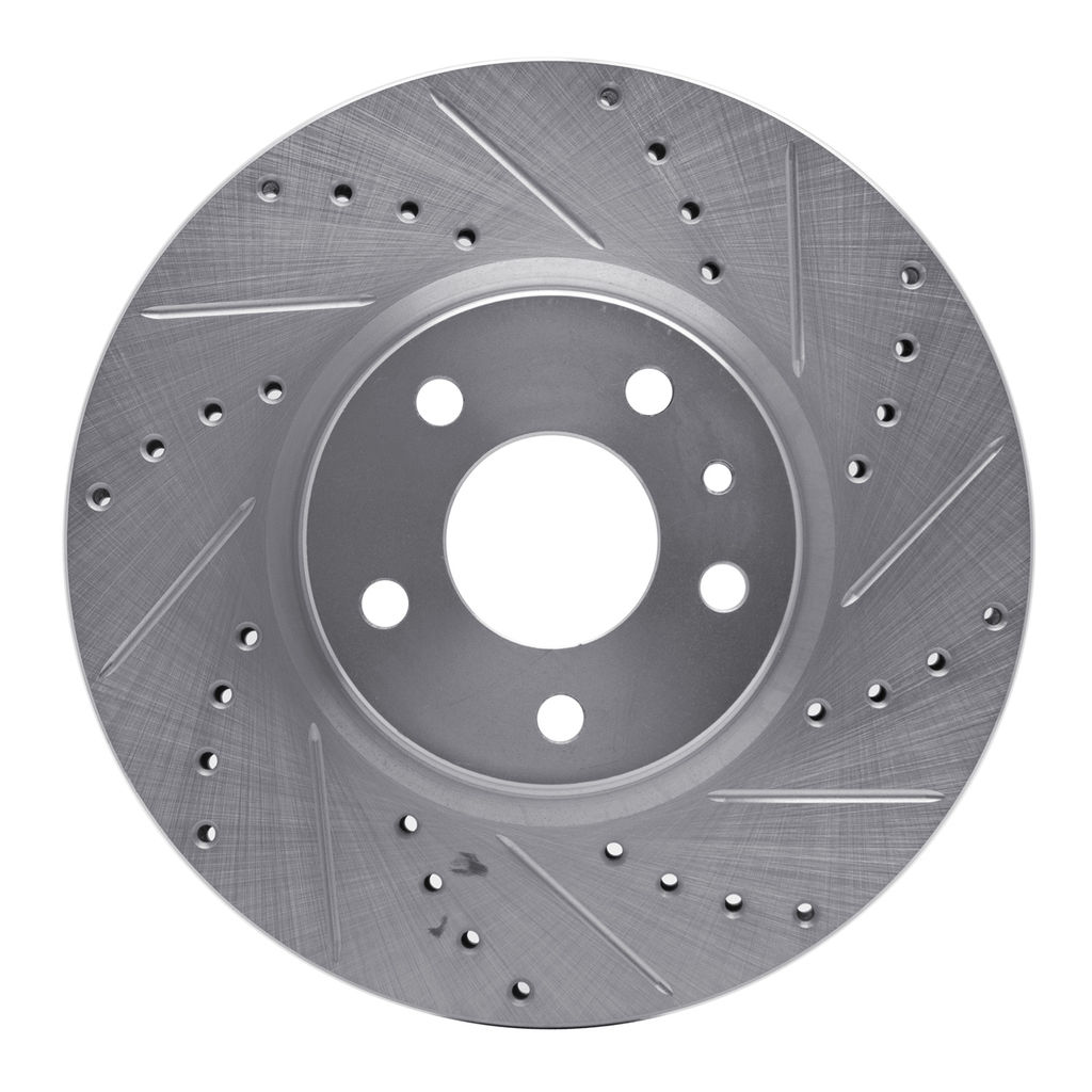 Dynamic Friction 631-54259R - Drilled and Slotted Silver Zinc Brake Rotor