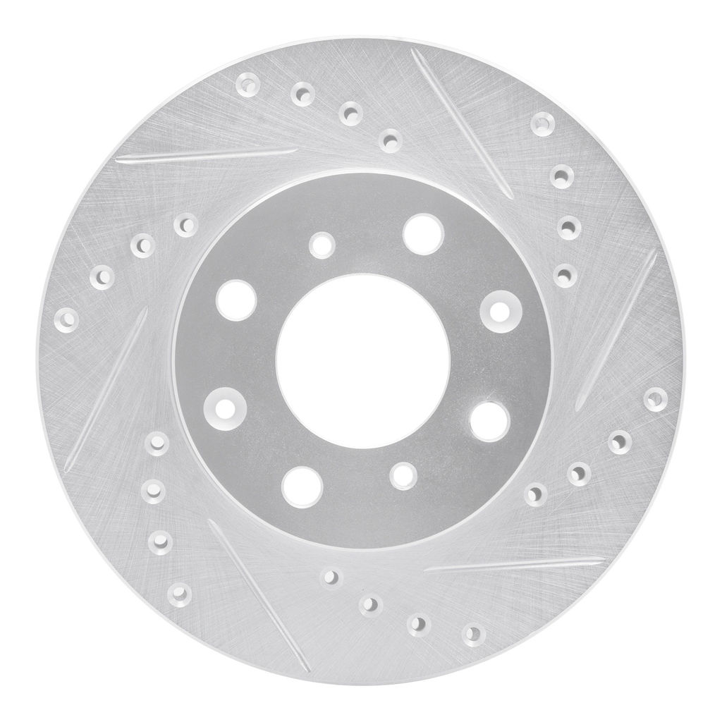 Dynamic Friction 631-59011R - Drilled and Slotted Silver Zinc Brake Rotor