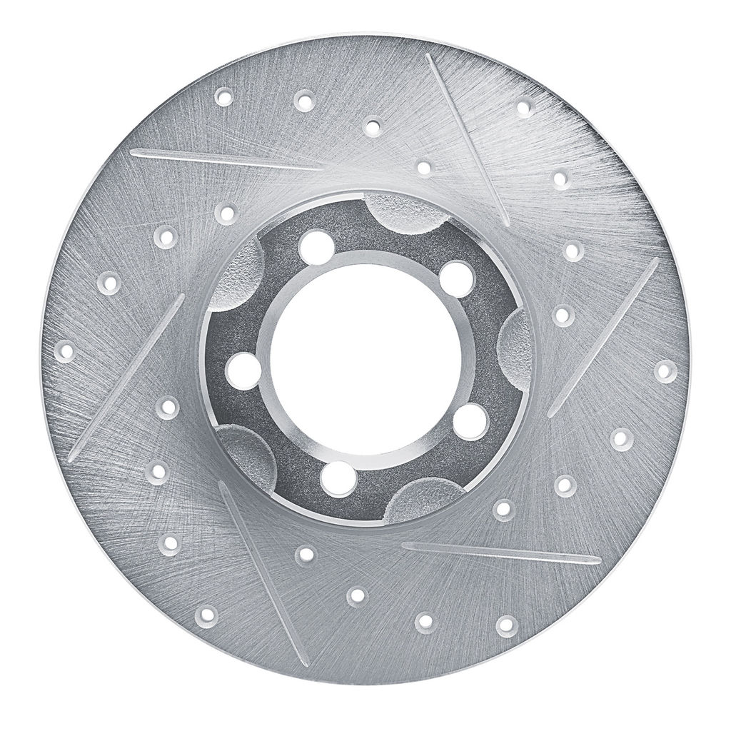 Dynamic Friction 631-63001R - Drilled and Slotted Silver Zinc Brake Rotor