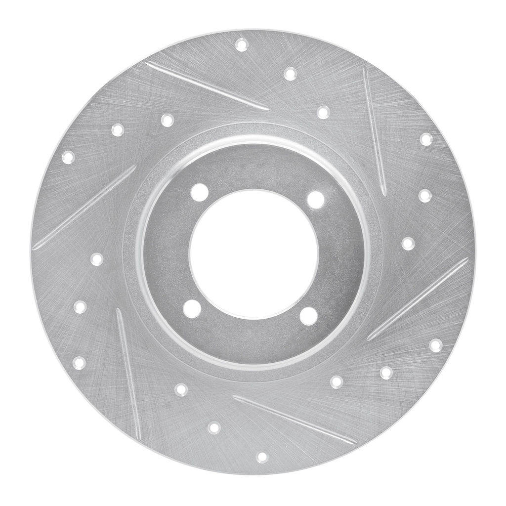 Dynamic Friction 631-64002R - Drilled and Slotted Silver Zinc Brake Rotor