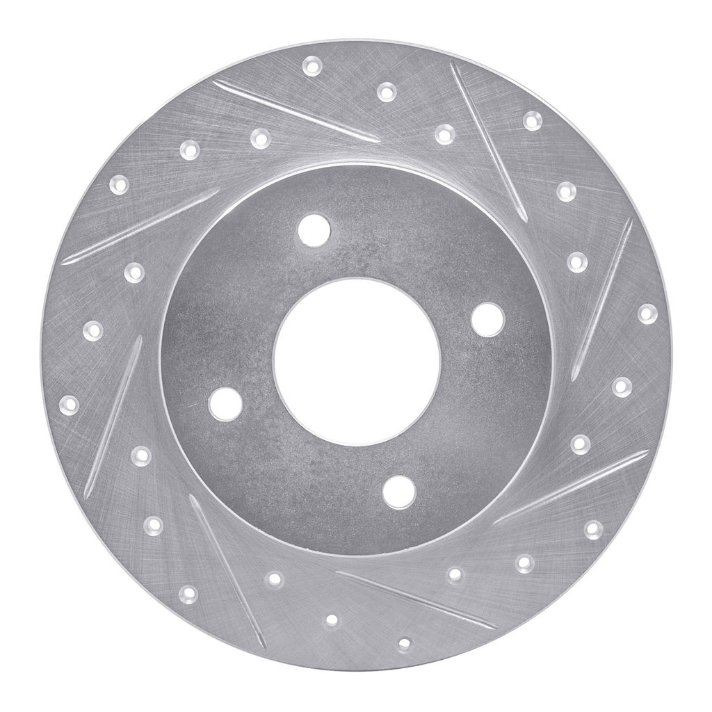 Dynamic Friction 631-67053R - Drilled and Slotted Silver Zinc Brake Rotor