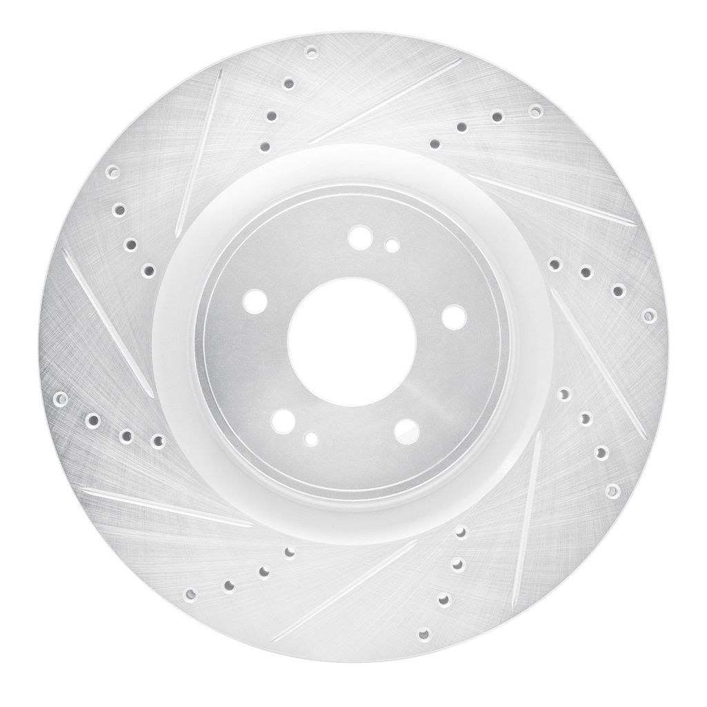 Dynamic Friction 631-72043L - Drilled and Slotted Silver Zinc Brake Rotor