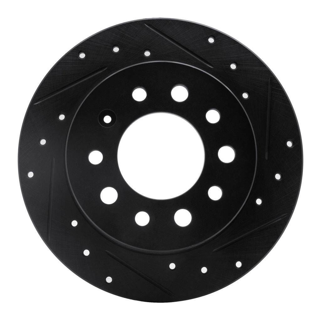Dynamic Friction 633-03017R - Drilled and Slotted Black Zinc Brake Rotor
