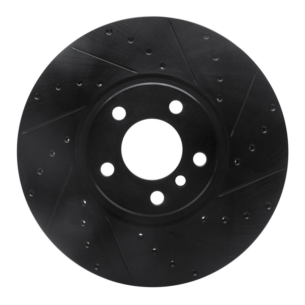 Dynamic Friction 633-31142R - Drilled and Slotted Black Zinc Brake Rotor