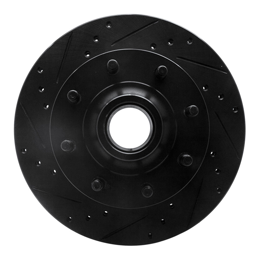 Dynamic Friction 633-40078L - Drilled and Slotted Black Zinc Brake Rotor