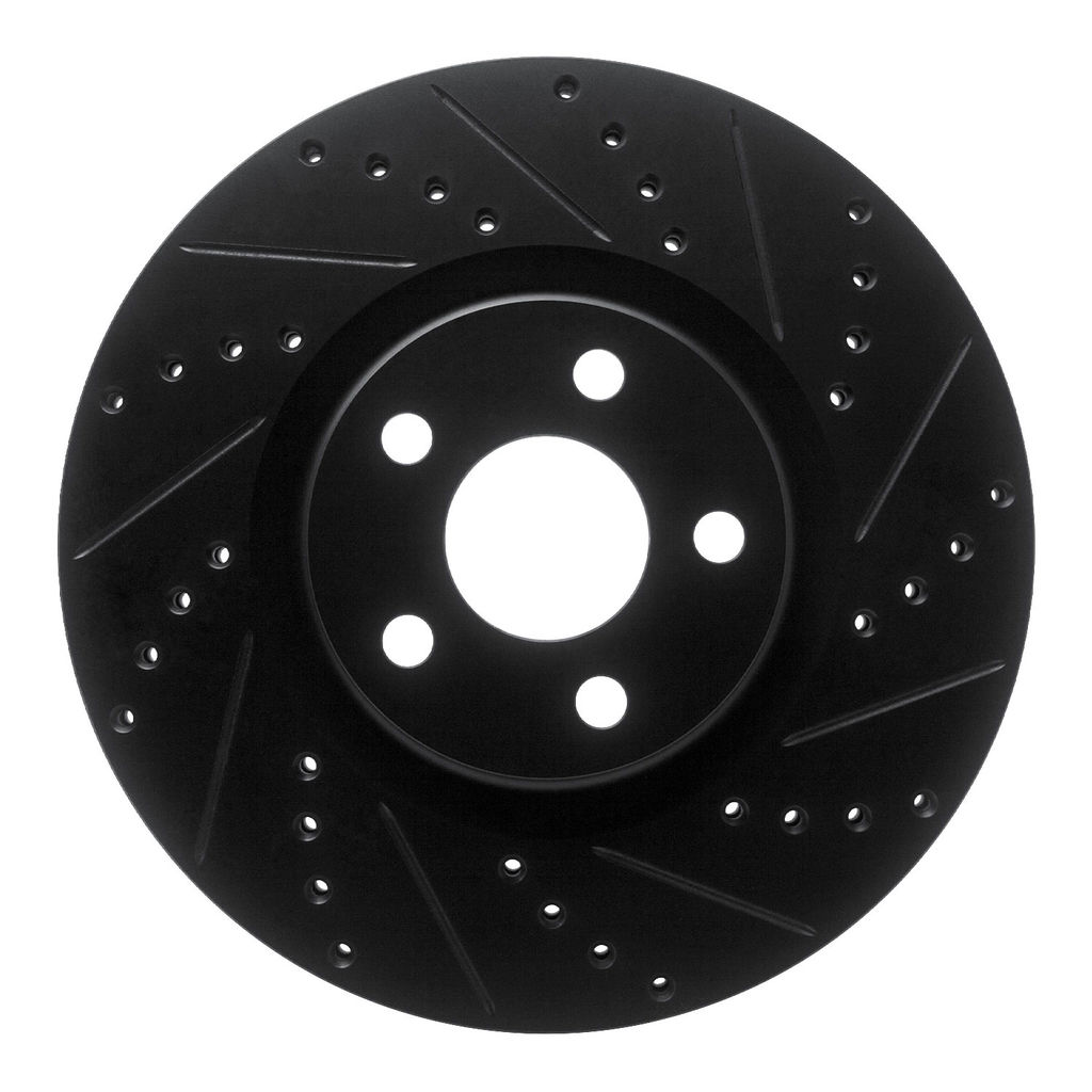 Dynamic Friction 633-54264R - Drilled and Slotted Black Zinc Brake Rotor