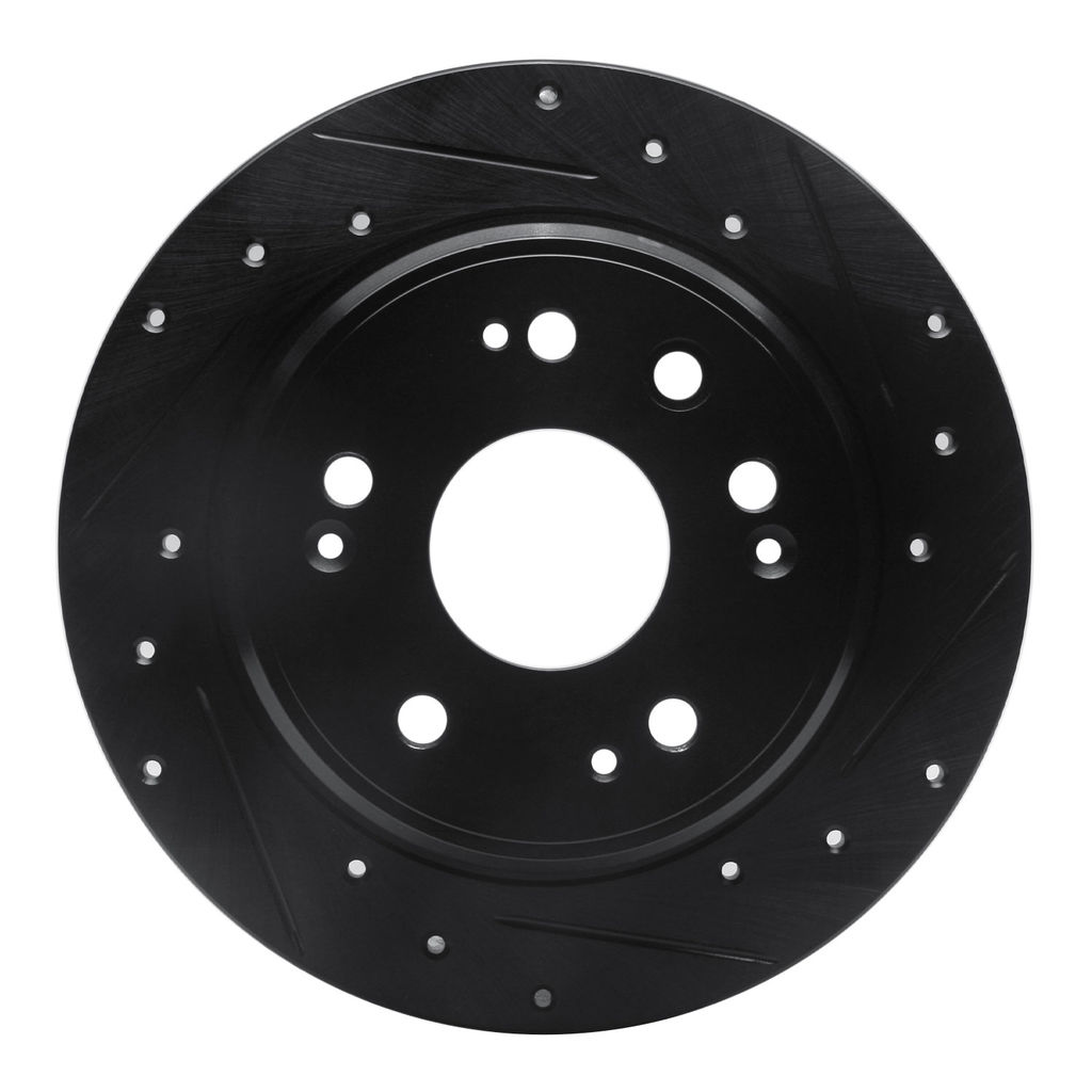 Dynamic Friction 633-59046R - Drilled and Slotted Black Zinc Brake Rotor