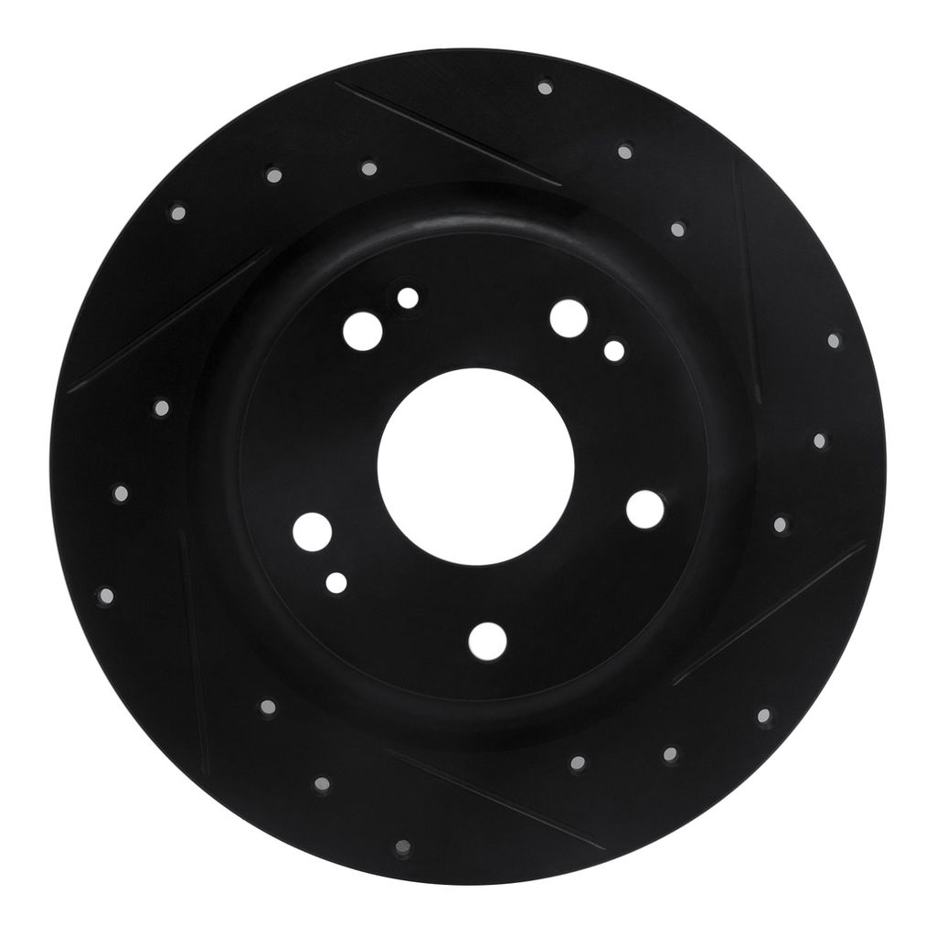 Dynamic Friction 633-59068R - Drilled and Slotted Black Zinc Brake Rotor