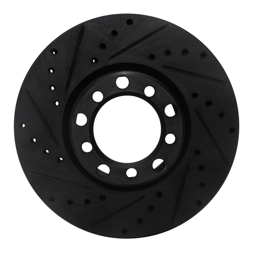 Dynamic Friction 633-63007L - Drilled and Slotted Black Zinc Brake Rotor