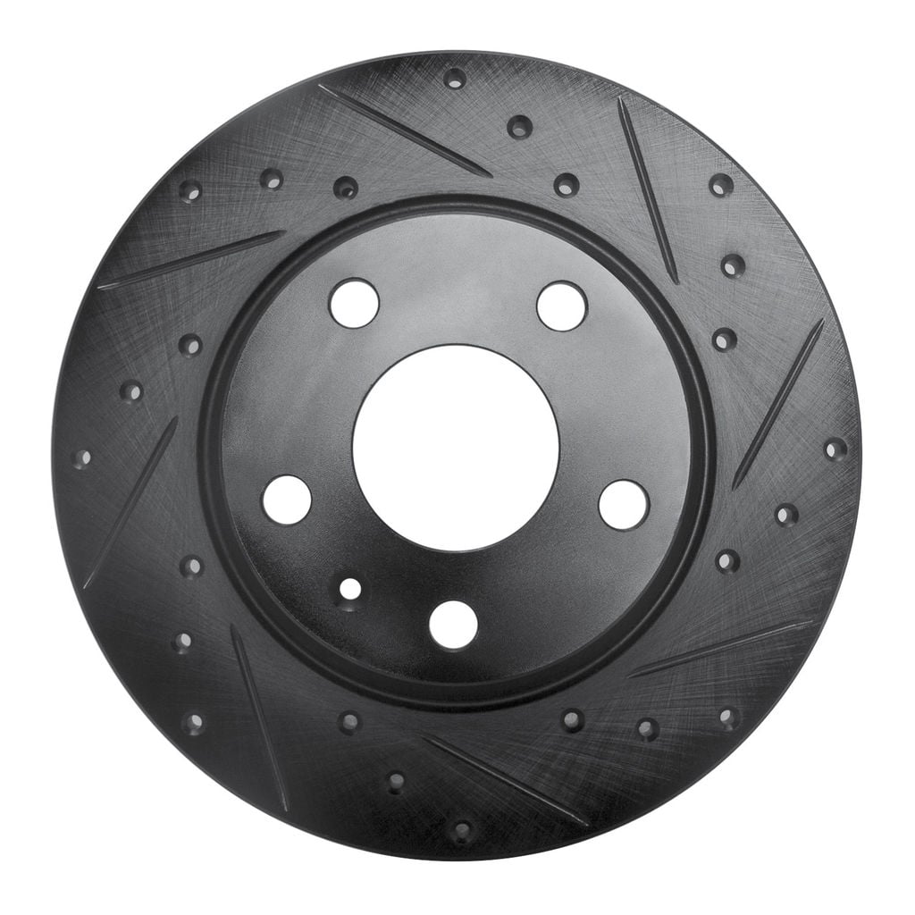 Dynamic Friction 633-73053R - Drilled and Slotted Black Zinc Brake Rotor