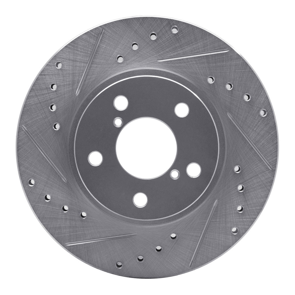 Dynamic Friction 631-13007L - Drilled and Slotted Silver Zinc Brake Rotor
