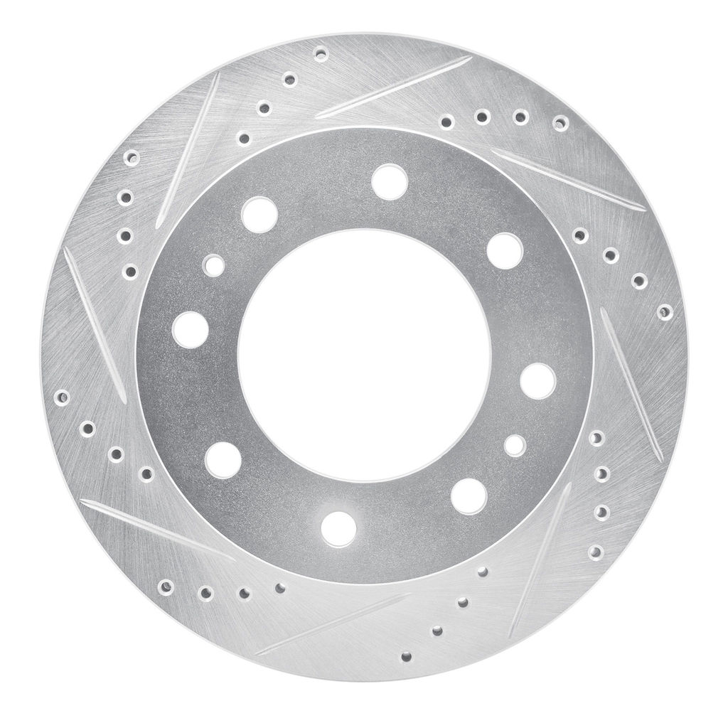 Dynamic Friction 631-48051L - Drilled and Slotted Silver Zinc Brake Rotor