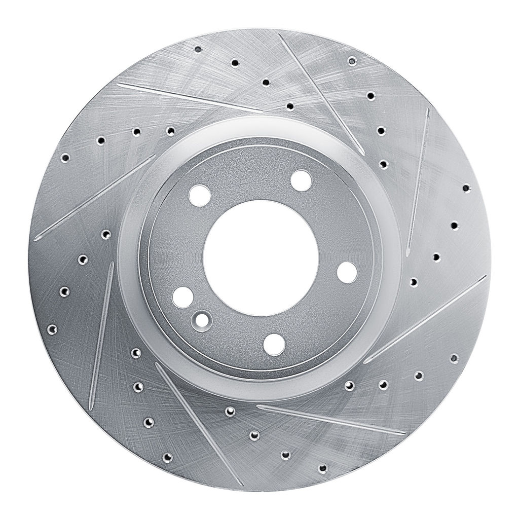 Dynamic Friction 631-63176R - Drilled and Slotted Silver Zinc Brake Rotor