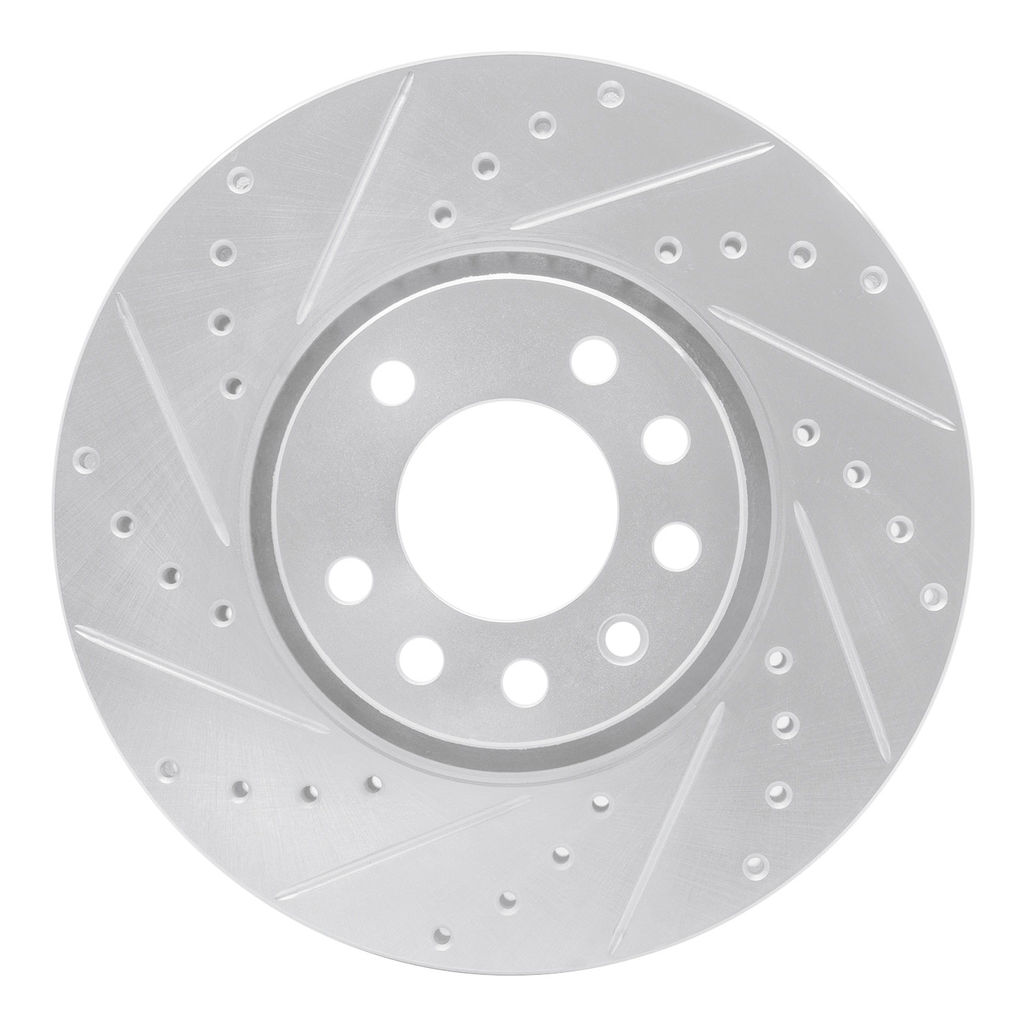 Dynamic Friction 631-65016L - Drilled and Slotted Silver Zinc Brake Rotor