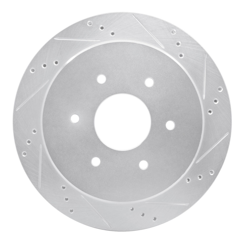 Dynamic Friction 631-67110R - Drilled and Slotted Silver Zinc Brake Rotor