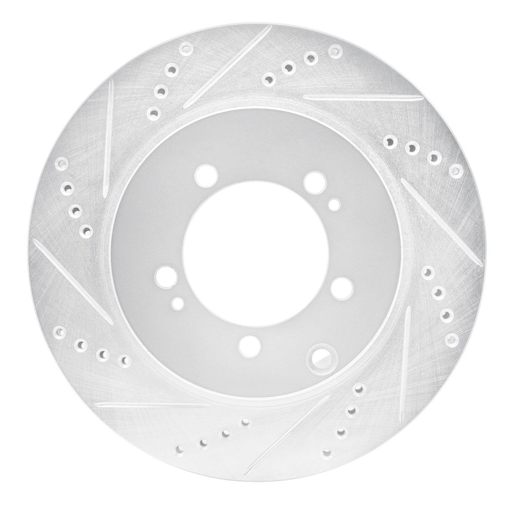 Dynamic Friction 631-72036L - Drilled and Slotted Silver Zinc Brake Rotor