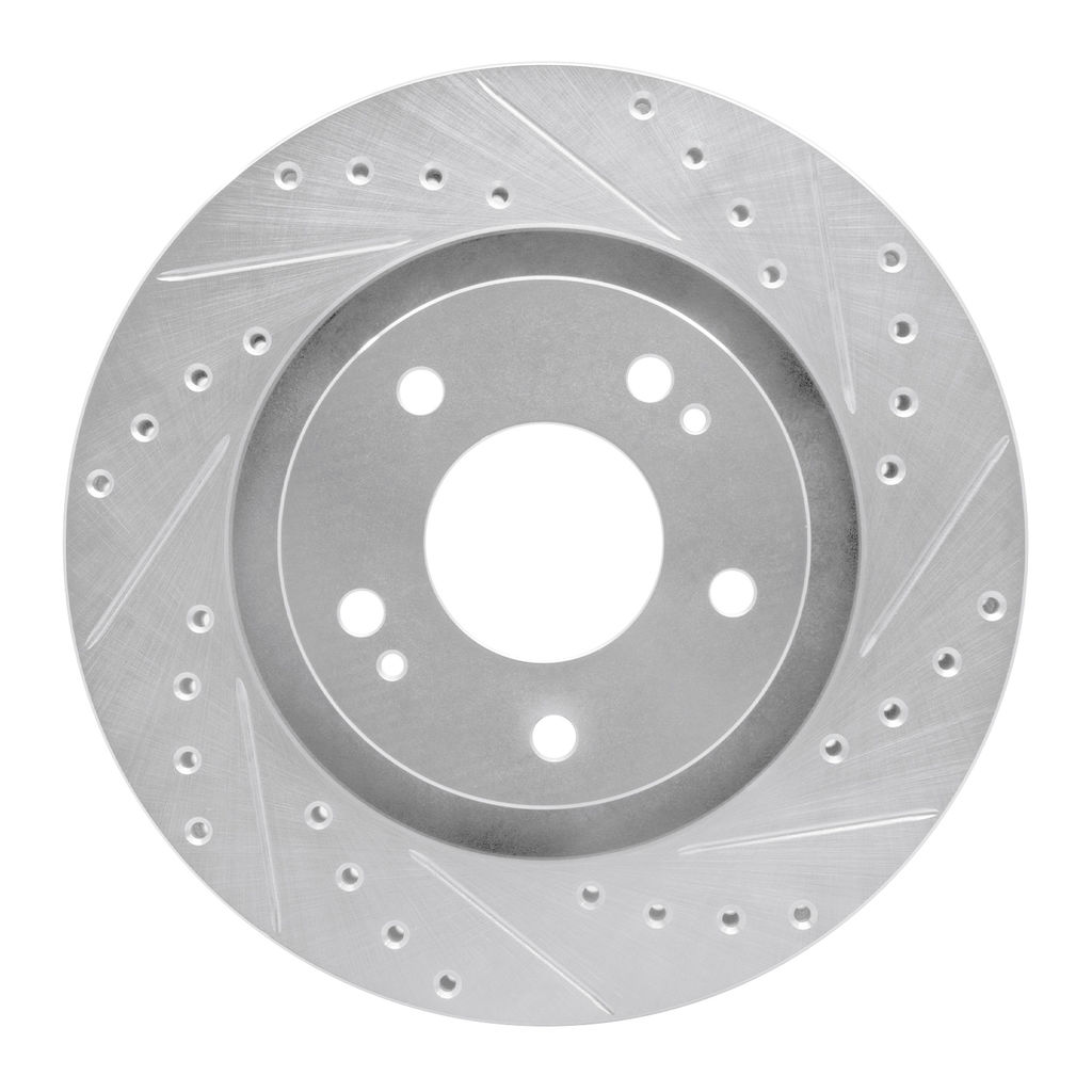 Dynamic Friction 631-72061R - Drilled and Slotted Silver Zinc Brake Rotor