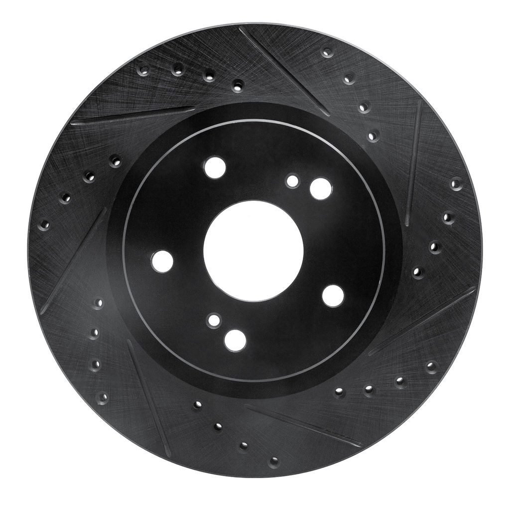 Dynamic Friction 633-01014R - Drilled and Slotted Black Zinc Brake Rotor