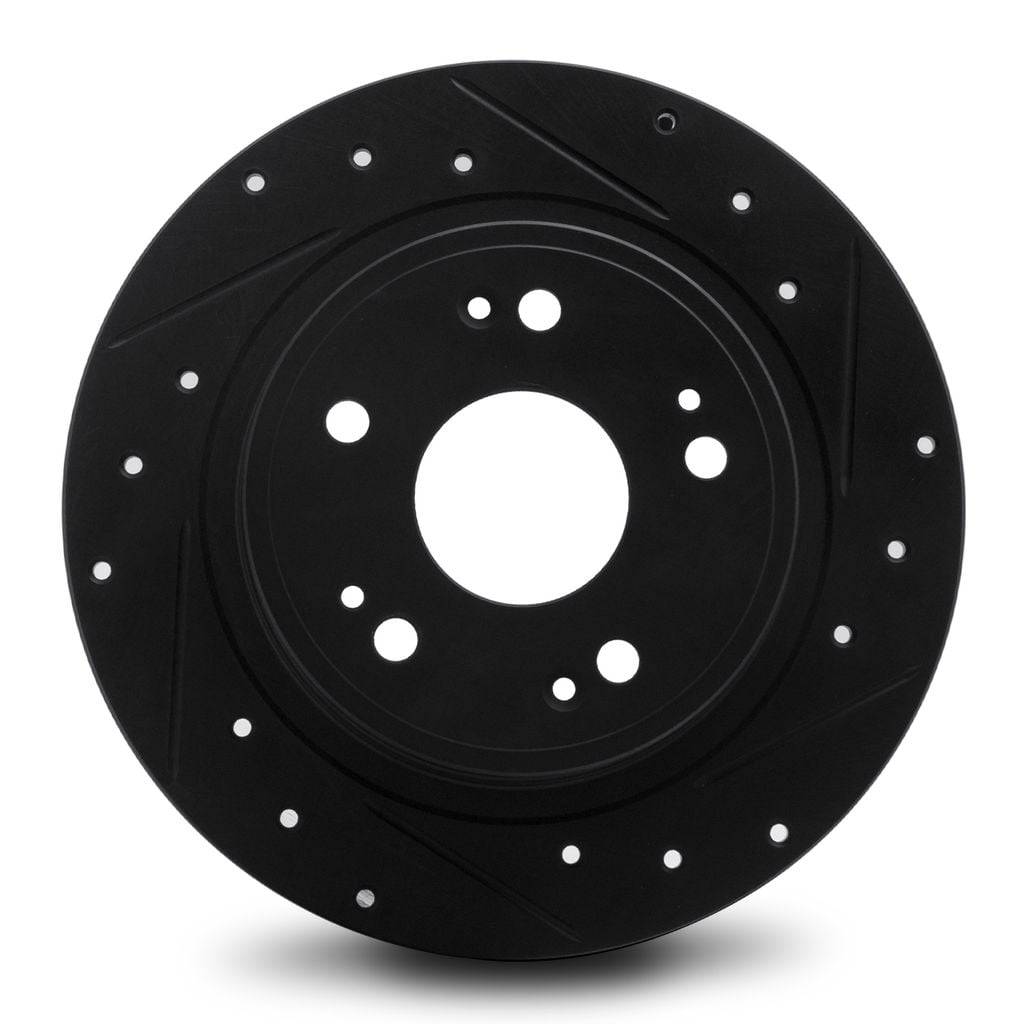 Dynamic Friction 633-02130R - Drilled and Slotted Black Zinc Brake Rotor